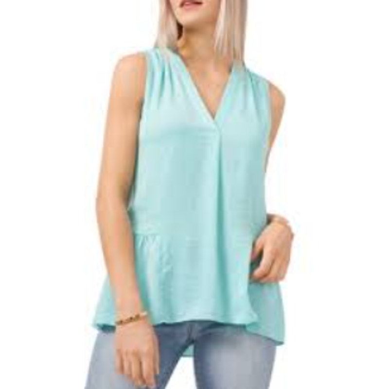 New Vince Camuto Women's Crystal Lake V-Neck Peplum Top Size Xs
